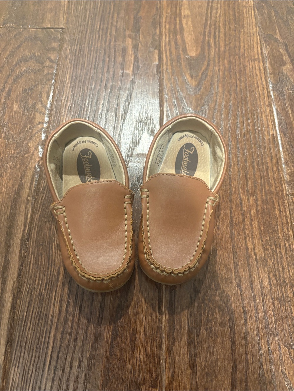 FootMates Tan Leather Slip-On Moccasin for Kids